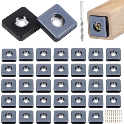 Dailygoods- Teflon Glijders 36 Stuks - Meubelglijders met Schroef - Vloerbescherming - Antiaanbaklaag - 25 mm - Geschikt voor Meubels