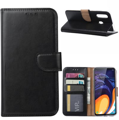 Ntech Hoesje Geschikt Voor Samsung Galaxy A60 Portemonnee Hoesje / Book Case - Zwart