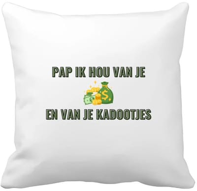 Akyol - pap ik hou van je en van je kadootjes Kussen hoes - Papa - vader met veel geld - vader cadeautjes - vaderdag - verjaardagscadeau - verjaardag - cadeau - geschenk - kado - gift - vader artikelen - 40 bij 40 cm