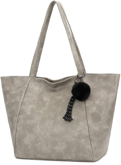 TAN.TOMI Dames Handtassen – Dames Tas Shopper – Grote Shopper Schoudertas – Lichtgewicht & Ruim - Grijs