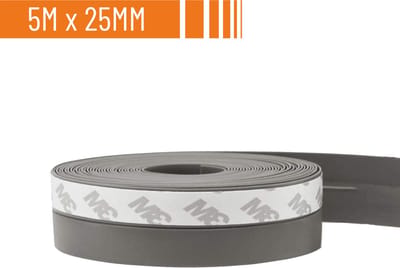 Simple Fix Tochtstrip - 500cm x 2.5cm - Tochtstrips voor Deuren - Tochtstopper - Tochtrol - Tochtband - Tochthond - Zelfklevend en Isolerend - Grijs