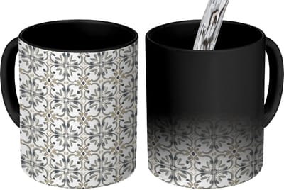 Magische Mok - Foto op Warmte Mokken - Koffiemok - Floraal - Patroon - Kleurrijk - Magic Mok - Beker - 350 ML - Theemok