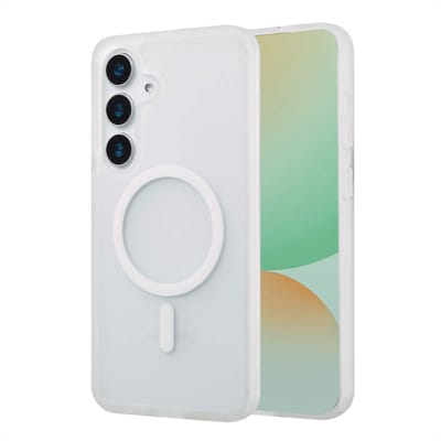 imoshion Hoesje - Geschikt voor Samsung Galaxy S25 Plus - Color Guard Backcover met Magnetische Ring - Wit