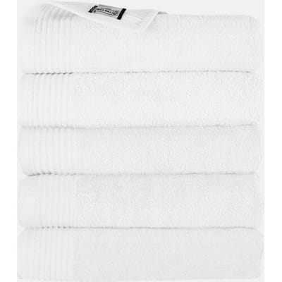 The One Towelling Badhanddoek - 70x140 cm - 5 stuks - Hotelkwaliteit - 450 g/m² - 100% Gekamd katoen - Wit