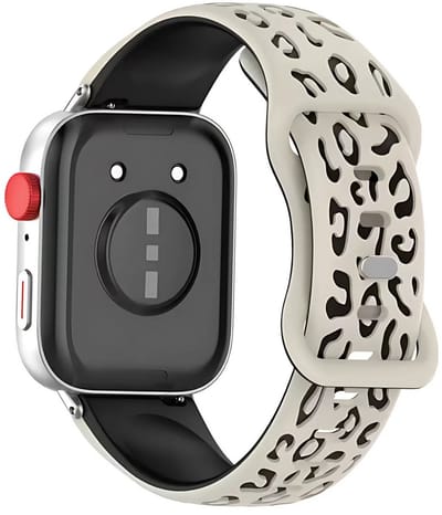Innerlight® Smartwatchband 20mm Gegraveerde panterprint - Panterprint Smartwatchbandje - Panterprint Horlogebandje geschikt voor Samsung Galaxy Watch 7 / 6 / 5 / Pro / 4 / 3 / Active 2 - Polar Ignite / Unite – Huawei - Garmin