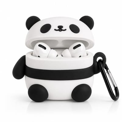 Enluxe Schattige Zwart-Witte Panda AirPods Pro 2 Case – Beschermhoes met Lief Design en Anti-val Bescherming