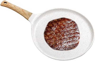 Pannenkoekenpan Inductie - Crêpe Pan - Ontbijt Bakken - Ergonomische Handgreep - 24 cm - Wit