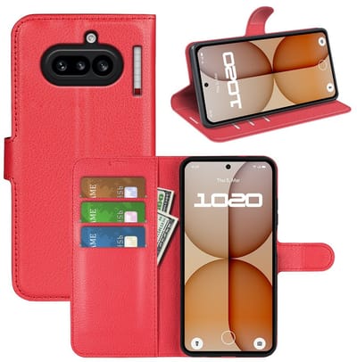MobyDefend Hoesje - Geschikt voor Nothing Phone (4a) - Kunstleren Wallet Book Case (Sluiting Voorkant) - Rood