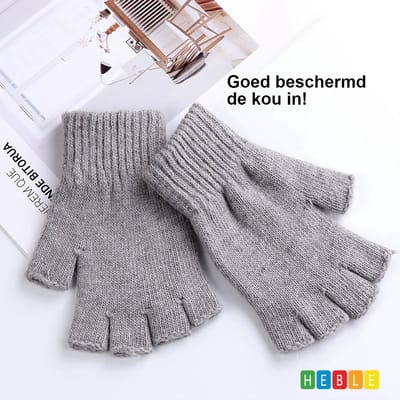 *** Grijze Fashion Vingerloze Handschoenen - One Size Fits All - Winter -Koud - van Heble® ***