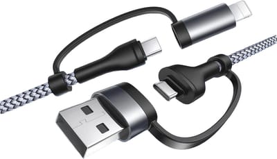 Multi Oplader Kabel geschikt voor Lightning naar USB-C, Apple iPhone, USB-C, Micro USB kabel - Snellader - USB-C naar USB Kabel - USB-C naar USB-C - USB naar Micro USB - Originele Oplaadkabel