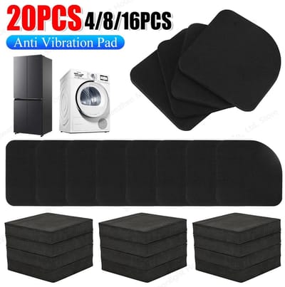 Solvix Antislip Anti Vibratie Pads 20 Stuks – Trillingsdempers voor Wasmachine en Droger – Schokabsorberende Antislip Matten 7,5 × 7,5 cm