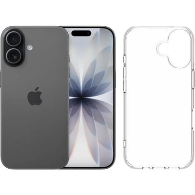 Apple iPhone 17 512GB Zwart + BlueBuilt Protective Back Cover Transparant