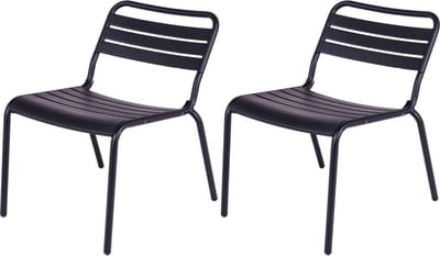 MaximaVida metalen loungestoel Max zwart - doos per 2 stuks