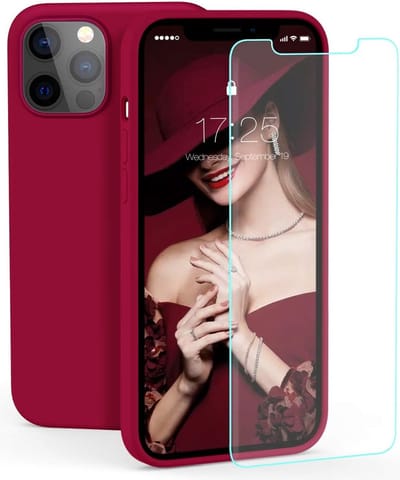 Hoesje Geschikt voor iPhone 12 Mini Hoesje - Soft Nano siliconen cover TPU backcover - Wijnrood met 1x Screenprotector