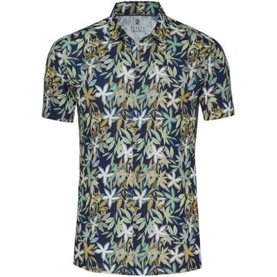 Desoto Overhemd Palm Trees Fantasy Navy-Groen / male