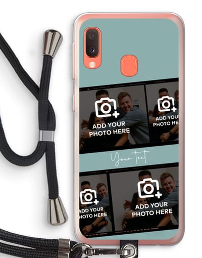 Gepersonaliseerd - Case Company® - Hoesje met koord geschikt voor Samsung Galaxy A20e hoesje met Koord - Filmrol N°2 - Telefoonhoesje met Zwart Koord - Bescherming aan alle Kanten en Over de Schermrand