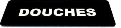 Deurbordje met tekst Douches - 150 x 50 mm (incl. dubbelzijdige tape) - zwart / wit | Geborstelde RVS-look toplaag | Gratis Verzending