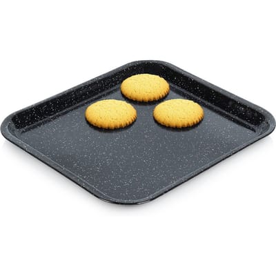 Orion - Geëmailleerde Bakplaat - 41,5x37 cm - Zwart - Geschikt voor Ovens - Vaatwasserbestendig