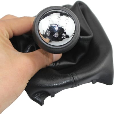 Housse de pommeau de levier de vitesse, 5 vitesses, Housse anti-poussière, Guêtre, Cuir, Remplacement pour Peugeot 207 307 406 noir