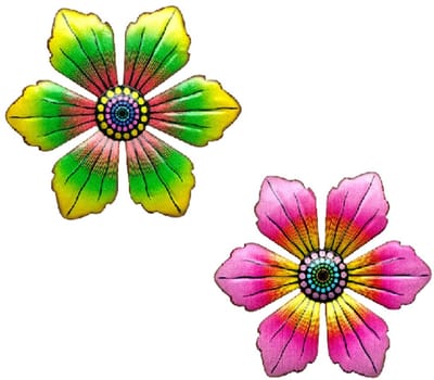 Dailygoods- Bloemenmuurdecoratie Smeedijzer - Wanddecoratie Binnen/Buiten - Metalen Bloemen - Kleurrijk Ontwerp - Uniek Kunstwerk - Duurzaam Materiaal