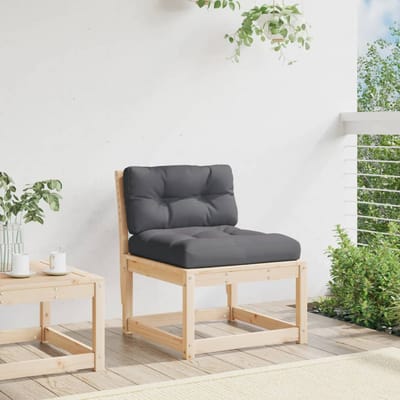 vidaXL - Tuinbank - met - kussens - massief - grenenhout