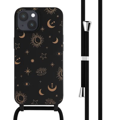 imoshion Hoesje - Geschikt voor Apple iPhone 15 - Siliconen design hoesje met koord - Sky Black