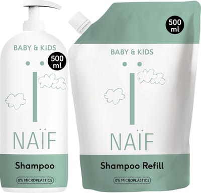Naïf - Shampoo - Voordeelset - Pompfles & Navulverpakking - Baby & Kids - Haarverzorging - Milde Geur - 500ml