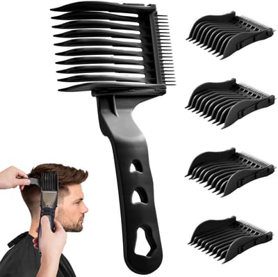 Namajunas - 4-in-1 Uitschuifbare Fade Kamset - Opscheerkam - Barber kam - Gemakkelijk vastklikbare kapperskam voor heren met faded kapsel - Professionele - Haarkam voor thuis en salon - Styling - Accessoire - Tondeusekam - Kam voor Trimmer - 4 maten