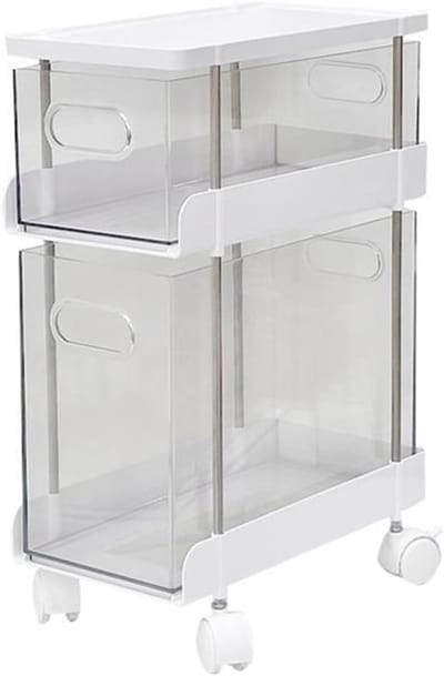 Verticale archiefkast - Onderbouw lade - Bureau opslag - Met wielen - Ruimtebesparend ontwerp - Houtkleurig