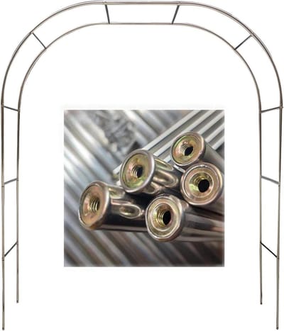 Tuinboog Metaal - Pergola Rozenboog - Tuindecoratie Klimplanten - Roestvrij Staal Weerbestendig - 280 x 240 cm - Zilver