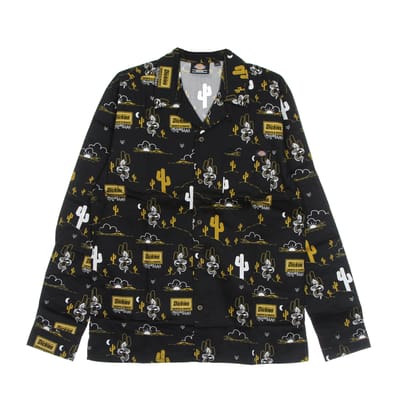 Bettles Aop heren shirt met lange mouwen L/s shirt zwart