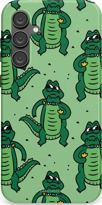 Casetastic hoesje geschikt voor Samsung Galaxy S23 FE - Dubbellaagse bescherming - Kroko dans - Fashion Case - Mintgroen