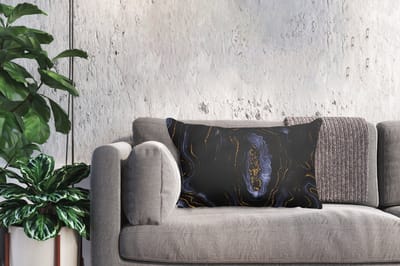 Sierkussens - Kussentjes Woonkamer - 60x40 cm - Geode - Agaat - Black & gold