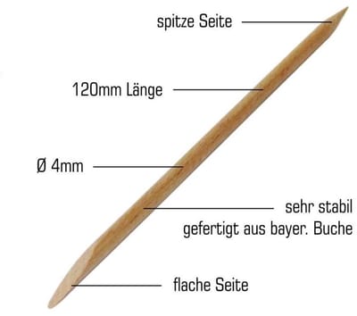 Houten Manicure Stokjes 12x – Rozenhout Sticks met Puntige en Platte Kant