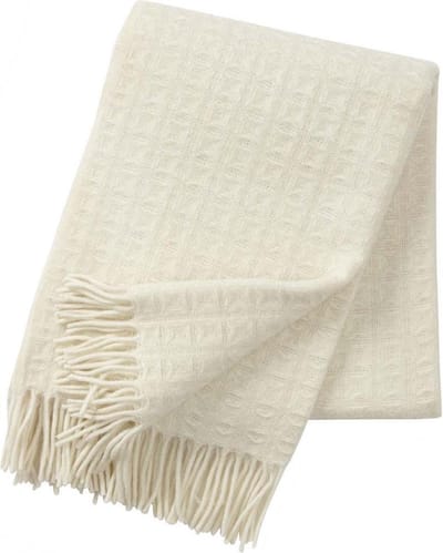 Klippan - Twist - Plaid - Deken - Wollen plaid - Natural White -  Ecru - 130x200cm - Lamswol - Wasbaar
