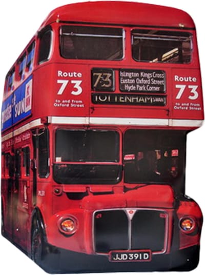 Clayre & Eef Wanddecoratie Bus 60x80 cm Rood Zwart IJzer