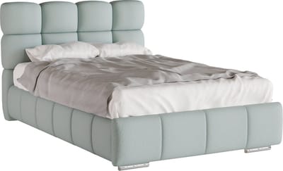 Polsterbed Bliss 120 x 200 cm met opbergruimte, lattenbodem en Bonnel (h18cm)-veringmatras H3