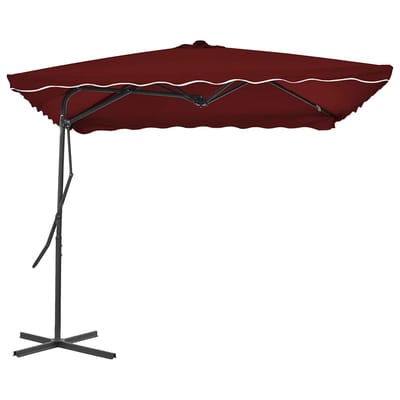 vidaXL - Parasol - met - stalen - paal - 250x250x230 - cm - bordeauxrood
