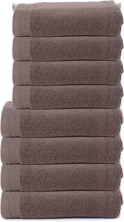 The One Towelling Organische Handdoeken Set - 8 stuks - 4x Badlakens, 4x Handdoeken - Hotelkwaliteit - Handdoekenset - Badhanddoek - 550gr/m2 - Katoen - Taupe