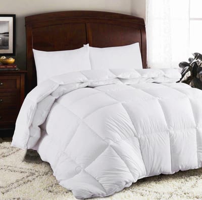 Homéé 4 Seizoenen dekbed 3dTEX eenpersoons 140x200cm tijk 100% percale katoen carré doorgestikt
