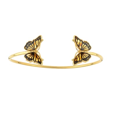 Cavill - Zilveren Armband 925 Sterling Verguld - 2,1 ct Baltische Barnsteen Fancy Slijpsel - Moderne Vlinderdetails - Luxe Dames Sieraad