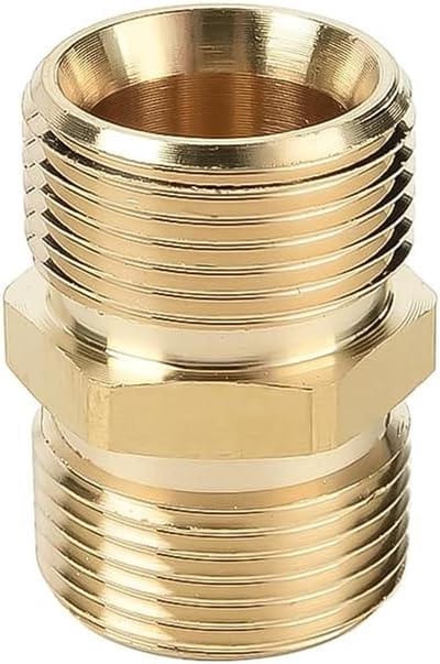 Messing Adapter - Hogedruk Connector - Slangen Verlengen - Corrosiebestendig Messing - 22mm Mannelijk - Goud