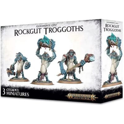 Set van 3 figuurtjes, elk 91 stuks Games Workshop Warhammer AoS - Gloomspite Gitz Rockgut Troggoths