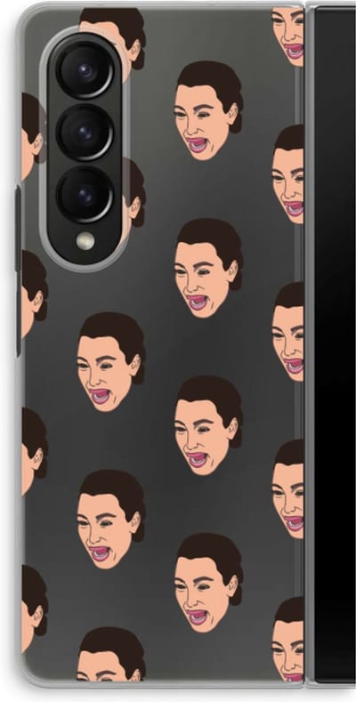 Case Company® - Hoesje geschikt voor Samsung Galaxy Z Fold4 hoesje - Ugly Cry Call - Soft Cover Telefoonhoesje - Bescherming aan alle Kanten en Schermrand