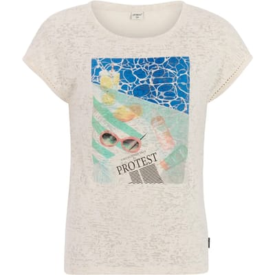 Protest PRTElles - T-shirt Dames - Normale pasvorm - Ronde hals - Normale pasvorm - Blauw