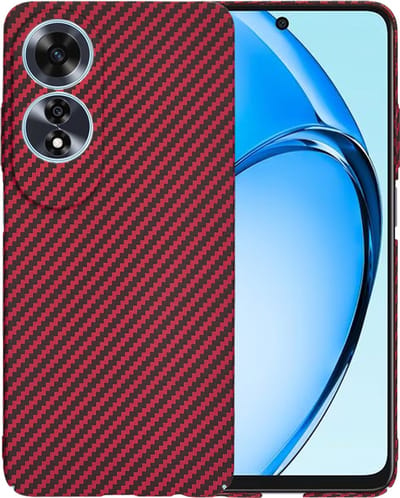 Hoesje geschikt voor Oppo A60 4G - Techsuit Carbonite FiberShell Carbon Back Cover - Rood