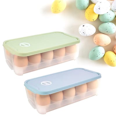 Ynkkvre-Set van 2 Eierdozen voor 10 Eieren – Plastic Eieropbergdoos met Deksel – Eierhouder voor Koelkast en Transport