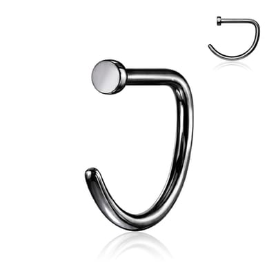 Piercing titanium D-shape 0.8x10 - zwart - LMPiercings