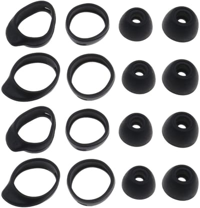 Dailygoods - siliconen oordopjes - anti-slip - zwart - oorhaken - comfortabel - geschikt voor Samsung Galaxy Buds 2019 en Buds+ R175/R170