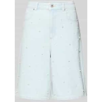 Bermuda’s in denimlook met parels